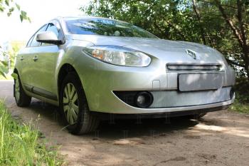 3 899 р. Защита радиатора (низ) Стрелка11 Стандарт  Renault Fluence (2010-2012) дорестайлинг (хром)  с доставкой в г. Йошкар-Ола. Увеличить фотографию 2