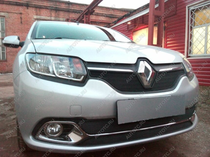 4 799 р. Защита радиатора (Privilege, Luxe Privilege) (низ) Стрелка11 Стандарт Renault Logan 2 дорестайлинг (2014-2018) (черная)  с доставкой в г. Йошкар-Ола