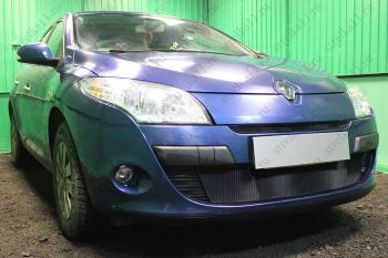 2 899 р. Защита радиатора (низ) Стандарт  Renault Megane  седан (2008-2012)  дорестайлинг (черная)  с доставкой в г. Йошкар-Ола. Увеличить фотографию 1