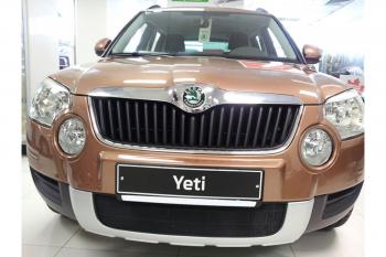 3 589 р. Защита радиатора Стрелка11 Стандарт Skoda Yeti (2009-2013) (черная)  с доставкой в г. Йошкар-Ола. Увеличить фотографию 2