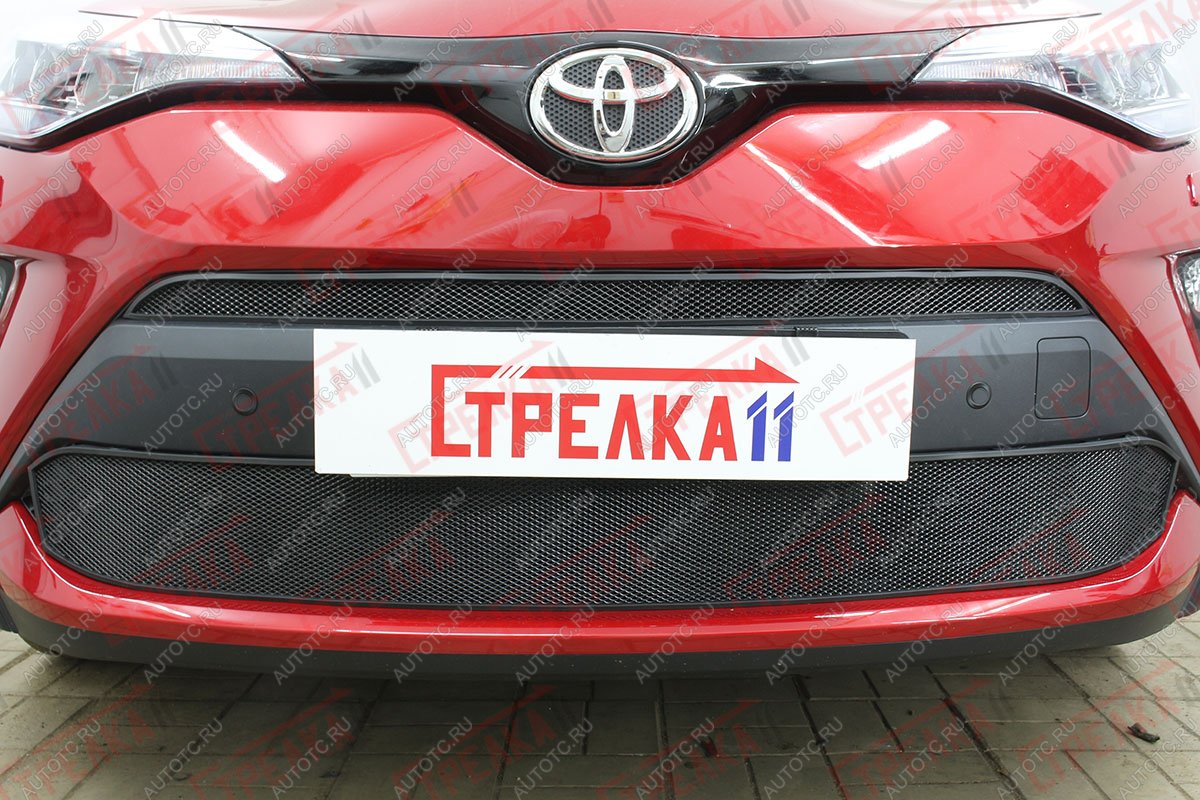 3 179 р. Защита радиатора (низ) Стрелка11 Стандарт Toyota C-HR NGX10, ZGX10 рестайлинг (2019-2024) (черная)  с доставкой в г. Йошкар-Ола