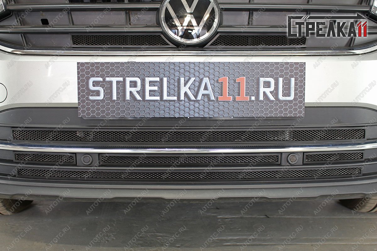 6 849 р. Защита радиатора (низ) Стрелка11 Стандарт Volkswagen Tiguan Mk2 рестайлинг (2020-2022) (черная)  с доставкой в г. Йошкар-Ола