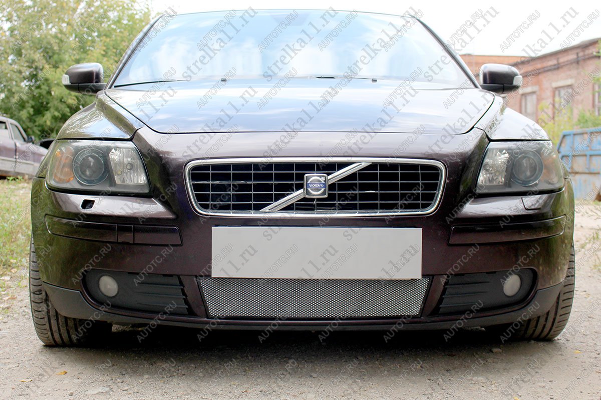 3 399 р. Защита радиатора (низ) Стрелка11 Стандарт  Volvo S40  MS седан (2004-2007) дорестайлинг (хром)  с доставкой в г. Йошкар-Ола