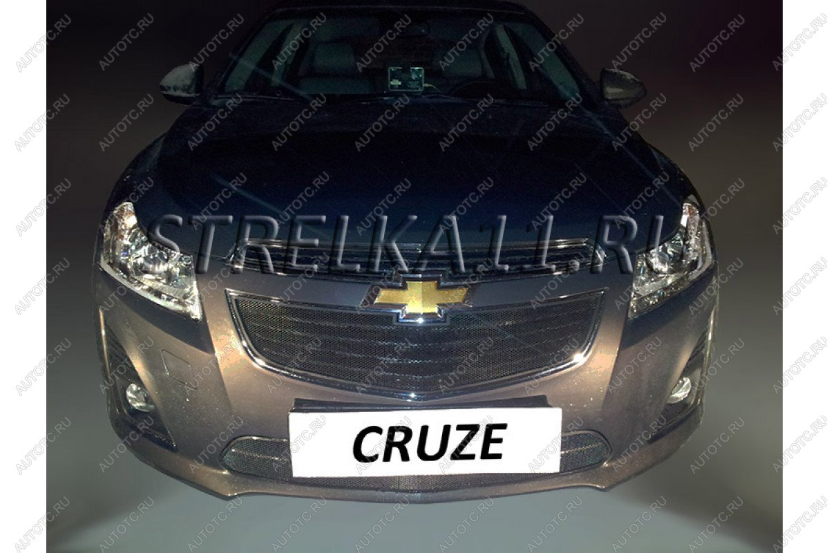 799 р. Зимняя заглушка решетки радиатора (низ) Стрелка11 Chevrolet Cruze J300 седан рестайлинг (2012-2015) (черная)  с доставкой в г. Йошкар-Ола