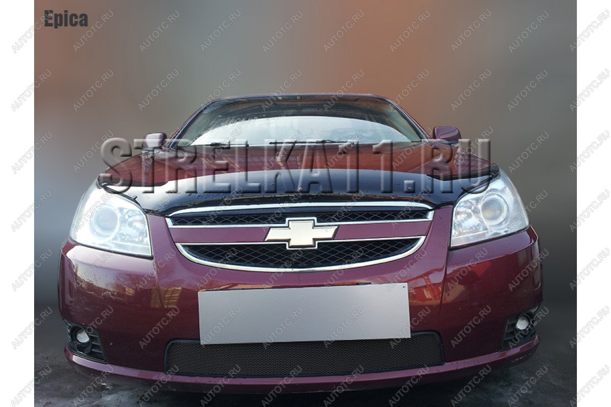 969 р. Зимняя заглушка решетки радиатора Стрелка11  Chevrolet Epica  V250 (2006-2012) (черная)  с доставкой в г. Йошкар-Ола