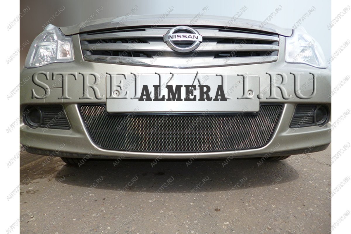 969 р. Зимняя заглушка решетки радиатора Стрелка11  Nissan Almera  G15 (2012-2019) седан (черная)  с доставкой в г. Йошкар-Ола