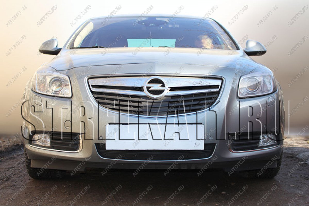 969 р. Зимняя заглушка решетки радиатора Стрелка11  Opel Insignia ( A,  А) (2008-2013) дорестайлинг седан, дорестайлинг универсал, дорестайлинг, хэтчбэк (черная)  с доставкой в г. Йошкар-Ола