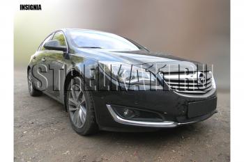 799 р. Зимняя заглушка решетки радиатора Стрелка11 Opel Insignia A рестайлинг седан (2013-2017) (черная)  с доставкой в г. Йошкар-Ола. Увеличить фотографию 3