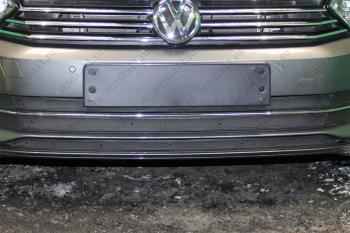 Зимняя заглушка решетки радиатора (1.4 TSI 1.8 2.0) Стрелка11 Volkswagen (Волксваген) Passat (Пассат)  B8 (2015-2019) B8 седан дорестайлинг, универсал дорестайлинг