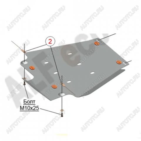 5 899 р. Защита топливного бака (V-5,7) ALFECO  Toyota Tundra  XK50 (2013-2025) 2-ой рестайлинг (сталь 2 мм)  с доставкой в г. Йошкар-Ола