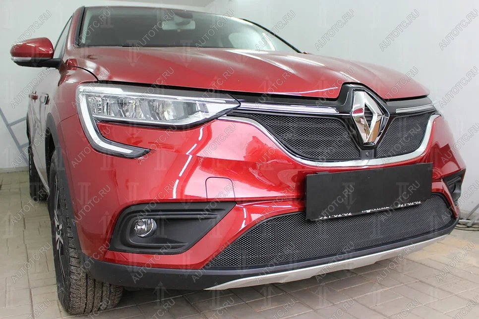 7 299 р.  Защита радиатора (верх, 2 части) Стрелка11 PREMIUM Renault Arkana (2019-2024) (черная)  с доставкой в г. Йошкар-Ола