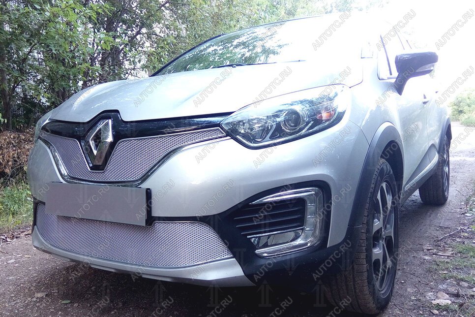 5 399 р. Защита радиатора (низ) Стрелка11 PREMIUM  Renault Kaptur (2016-2025) дорестайлинг, рестайлинг (хром)  с доставкой в г. Йошкар-Ола