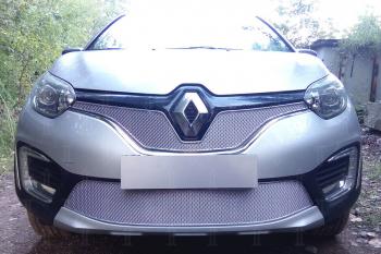 5 399 р. Защита радиатора (низ) Стрелка11 PREMIUM  Renault Kaptur (2016-2025) дорестайлинг, рестайлинг (хром)  с доставкой в г. Йошкар-Ола. Увеличить фотографию 2