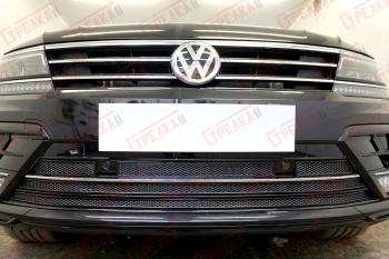 11 549 р. Защита радиатора (низ с парктроником) Стрелка11 Премиум Volkswagen Tiguan Mk2 дорестайлинг (2016-2020) (хром)  с доставкой в г. Йошкар-Ола. Увеличить фотографию 2