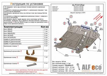 Защита картера и КПП (V-1,5 FWD) ALFECO Toyota (Тойота) Tank (Танк) (2016-2025)