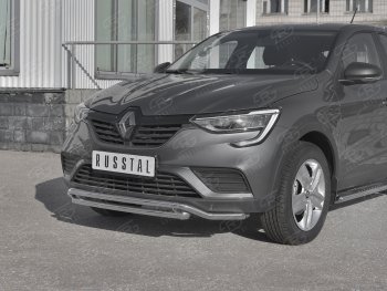 16 999 р. Защита переднего бампера (2 трубы Ø42 мм, нержавейка) SLITKOFF  Renault Arkana (2019-2025)  с доставкой в г. Йошкар-Ола. Увеличить фотографию 2