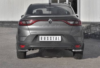 Защита заднего бампера (Ø42 мм уголки, нержавейка) SLITKOFF Renault Arkana (2019-2024)