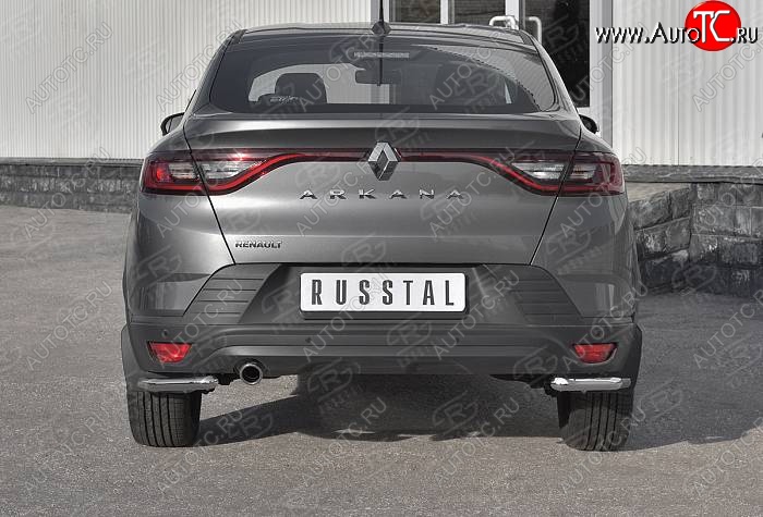 13 299 р. Защита заднего бампера (Ø42 мм уголки, нержавейка) SLITKOFF Renault Arkana (2019-2024)  с доставкой в г. Йошкар-Ола