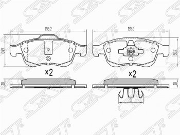 Колодки тормозные (передние) SAT Renault Kaptur рестайлинг (2020-2024)