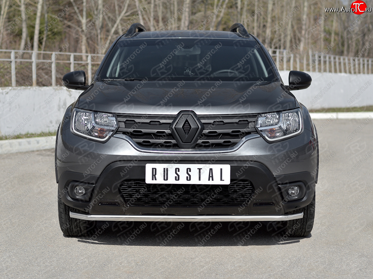 12 999 р. Защита переднего бампера (Ø42 мм, нержавейка) SLITKOFF Renault Duster HM (2020-2024)  с доставкой в г. Йошкар-Ола