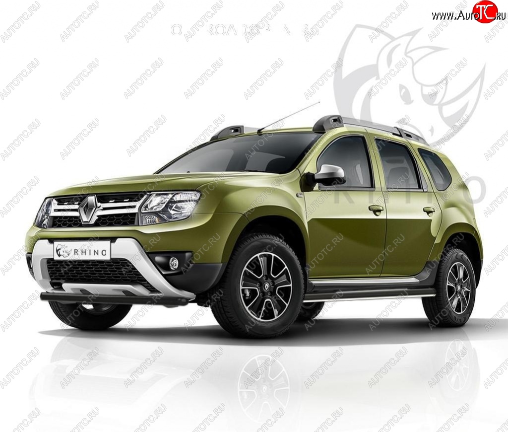 20 849 р. Пороги труба d63 ч. сталь SLITKOFF (v2) Renault Duster HS рестайлинг (2015-2021)  с доставкой в г. Йошкар-Ола