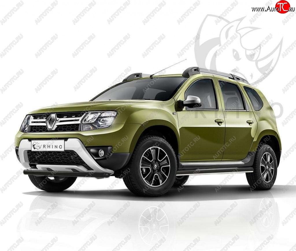 21 999 р. Пороги труба d63 ч. сталь SLITKOFF (v3) Renault Duster HS рестайлинг (2015-2021)  с доставкой в г. Йошкар-Ола