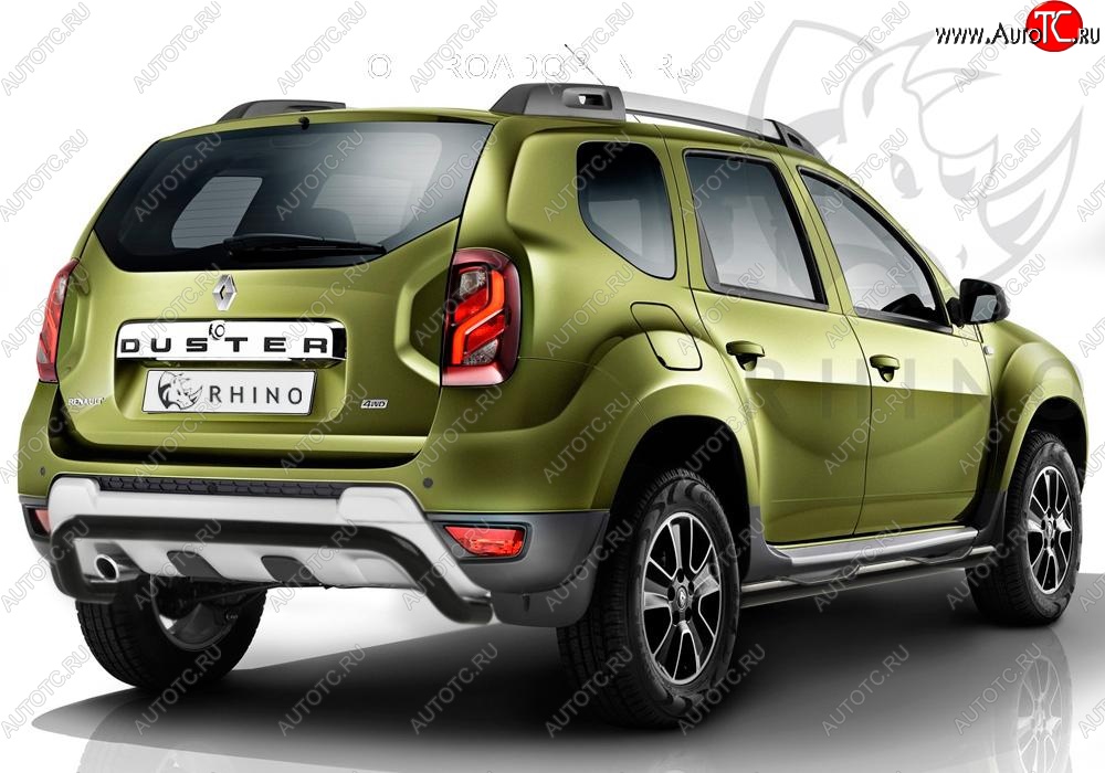 26 999 р. Пороги труба d76 с накладкой ч. сталь SLITKOFF. (v3) Renault Duster HS рестайлинг (2015-2021)  с доставкой в г. Йошкар-Ола