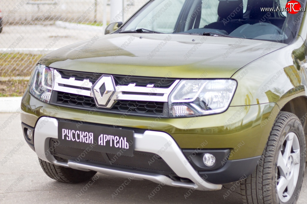 1 999 р. Защитная сетка решетки переднего бампера РА Renault Duster HS рестайлинг (2015-2021)  с доставкой в г. Йошкар-Ола