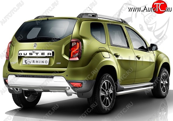 18 299 р. Защита заднего бампера (Ø63 мм, нержавейка) SLITKOFF  Renault Duster  HS (2015-2021) рестайлинг  с доставкой в г. Йошкар-Ола