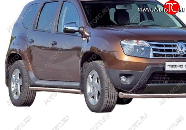 26 799 р. Защита порогов ТехноСфера (Техно Сфера) (нержавейка, 63.5 mm)  Renault Duster  HS (2010-2015) дорестайлинг  с доставкой в г. Йошкар-Ола