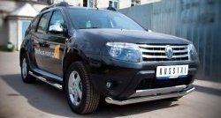 12 649 р. Одинарная защита переднего бампера диаметром 63 мм (4x4) SLITKOFF  Renault Duster  HS (2010-2015) дорестайлинг  с доставкой в г. Йошкар-Ола. Увеличить фотографию 3