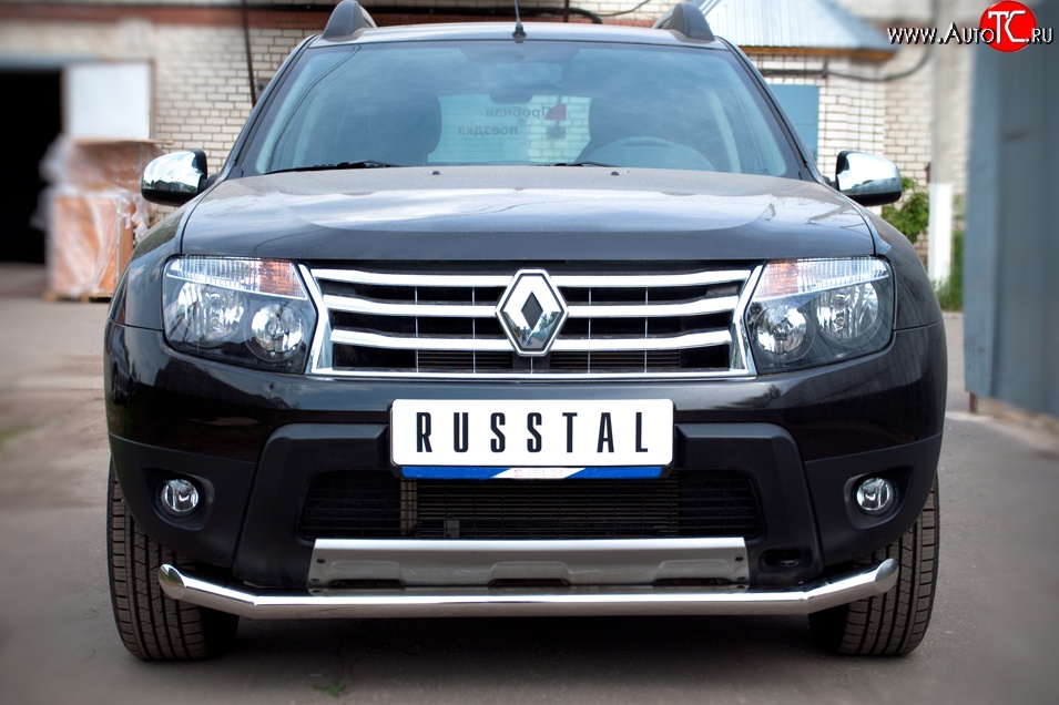 12 649 р. Одинарная защита переднего бампера диаметром 63 мм (4x4) SLITKOFF  Renault Duster  HS (2010-2015) дорестайлинг  с доставкой в г. Йошкар-Ола