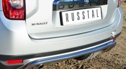 Защита заднего бампера (Ø42 мм волна короткая, нержавейка) SLITKOFF Renault Duster HS дорестайлинг (2010-2015)