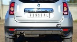 Защита заднего бампера (Ø42 мм волна, нержавейка, 4х4) SLITKOFF Renault Duster HS дорестайлинг (2010-2015)