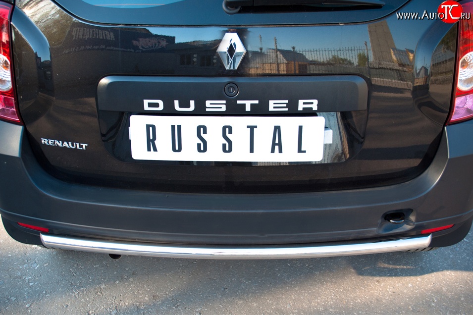 12 849 р. Защита заднего бампера (Ø42 мм, нержавейка, 4х2) SLITKOFF Renault Duster HS дорестайлинг (2010-2015)  с доставкой в г. Йошкар-Ола