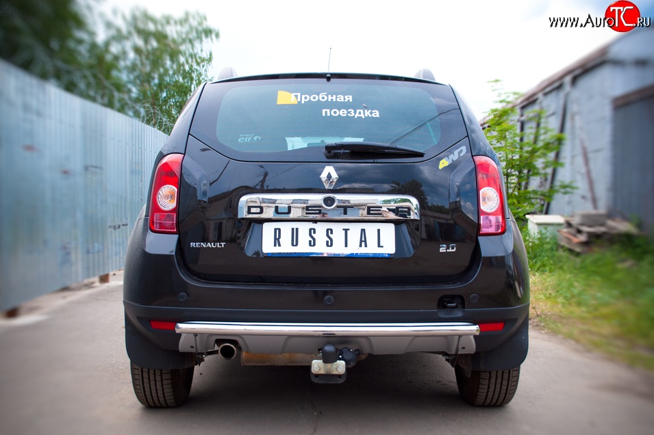 6 399 р. Одинарная защита заднего бампера из трубы диаметром 42 мм (4x4) SLITKOFF Renault Duster HS дорестайлинг (2010-2015)  с доставкой в г. Йошкар-Ола