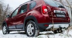 4 999 р. Накладка на задний бампер RA Renault Duster HS дорестайлинг (2010-2015) (Поверхность шагрень (серый металлик))  с доставкой в г. Йошкар-Ола. Увеличить фотографию 2