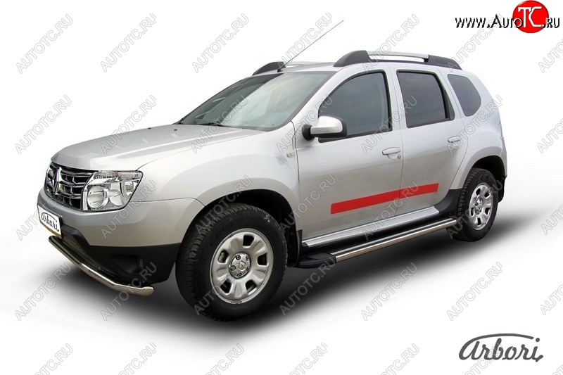 12 509 р. Порожки для ног Arbori Luxe Black Renault Duster HS дорестайлинг (2010-2015)  с доставкой в г. Йошкар-Ола