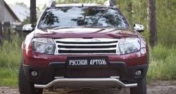 2 179 р. Защитная сетка решетки переднего бампера (c дхо и обвесом) РА Renault Duster HS дорестайлинг (2010-2015)  с доставкой в г. Йошкар-Ола. Увеличить фотографию 2