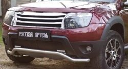 Защитная сетка решетки переднего бампера (c дхо и обвесом) РА Renault Duster HS дорестайлинг (2010-2015)