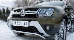 11 349 р. Защита переднего бампера (Ø42 мм волна, нержавейка) SLITKOFF  Renault Duster  HS (2015-2021) рестайлинг  с доставкой в г. Йошкар-Ола. Увеличить фотографию 2