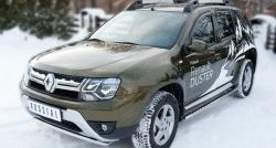 11 349 р. Защита переднего бампера (Ø42 мм волна, нержавейка) SLITKOFF  Renault Duster  HS (2015-2021) рестайлинг  с доставкой в г. Йошкар-Ола. Увеличить фотографию 4