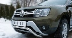 11 999 р. Защита переднего бампера (Ø63 мм волна, нержавейка) SLITKOFF  Renault Duster  HS (2015-2021) рестайлинг  с доставкой в г. Йошкар-Ола. Увеличить фотографию 2