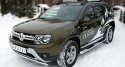 13 799 р. Защита переднего бампера (Ø75х42 мм, нержавейка) SLITKOFF  Renault Duster  HS (2015-2021) рестайлинг  с доставкой в г. Йошкар-Ола. Увеличить фотографию 4