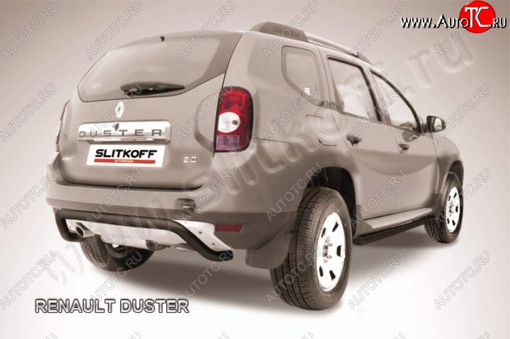 7 999 р. Защита задняя Slitkoff  Renault Duster  HS (2010-2015) дорестайлинг (Цвет: серебристый)  с доставкой в г. Йошкар-Ола