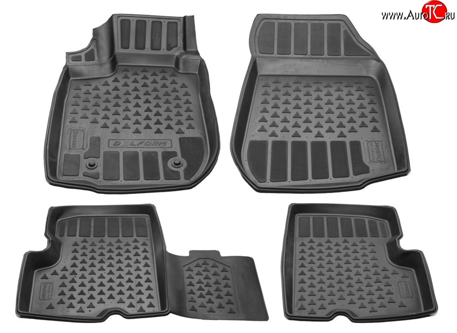 1 299 р. Комплект ковриков в салон Delform 4 шт. (полиуретан) Renault Duster HS дорестайлинг (2010-2015)  с доставкой в г. Йошкар-Ола