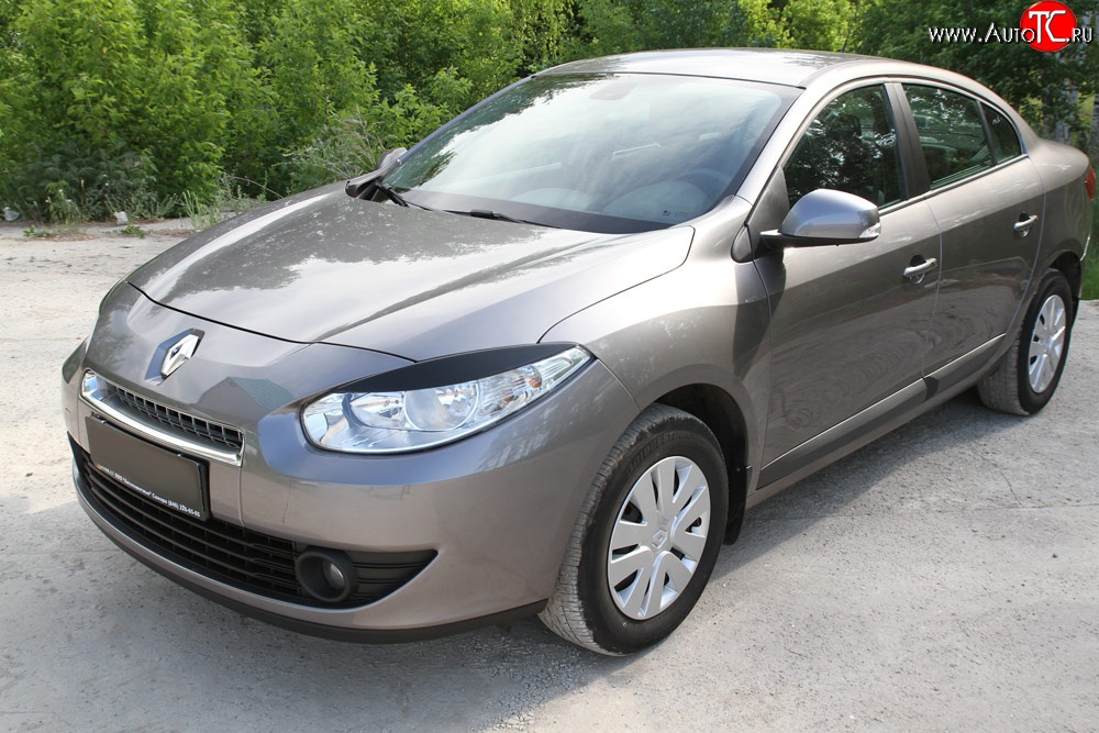 1 099 р. Реснички RA на фары дорестайлинг  Renault Fluence (2010-2012) дорестайлинг (Неокрашенные)  с доставкой в г. Йошкар-Ола