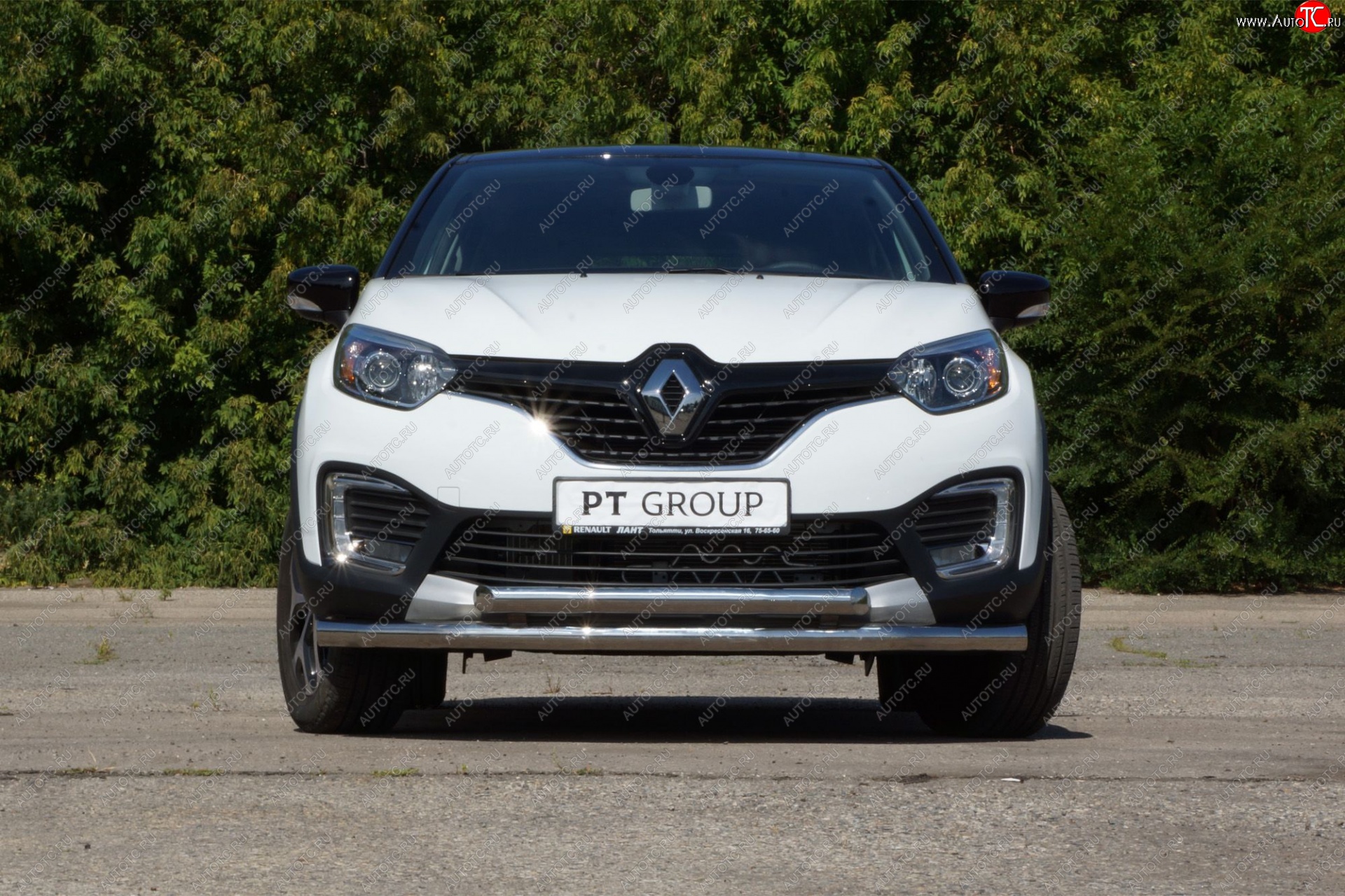 22 349 р. Защита переднего бампера двойная из труб d63/63 мм Petroil Tuning Renault Kaptur дорестайлинг (2016-2020) (Нержавеющая полированная сталь)  с доставкой в г. Йошкар-Ола