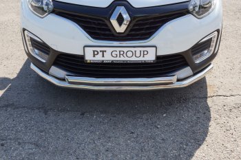 22 349 р. Защита переднего бампера двойная из труб d63/63 мм Petroil Tuning Renault Kaptur дорестайлинг (2016-2020) (Нержавеющая полированная сталь)  с доставкой в г. Йошкар-Ола. Увеличить фотографию 3