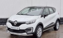 14 649 р. Защита переднего бампера (Ø42 мм, нержавейка) SLITKOFF Renault Kaptur дорестайлинг (2016-2020)  с доставкой в г. Йошкар-Ола. Увеличить фотографию 2